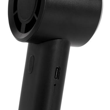 Logo trade business gifts image of: Twist RCS recycled plastic re-chargeable portable fan