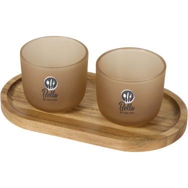 Logotrade promotional giveaway picture of: Male wooden serving tray and glass cups set