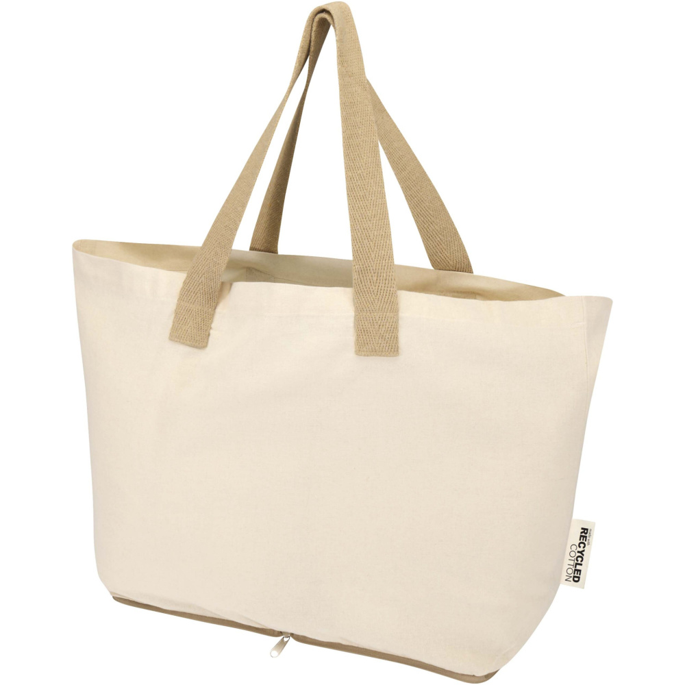 Logo trade promotional giveaway photo of: Sierra 140 g/m² GRS recycled foldable cotton tote bag 7L