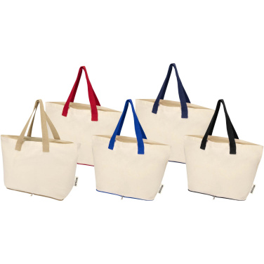 Logo trade corporate gifts image of: Sierra 140 g/m² GRS recycled foldable cotton tote bag 7L