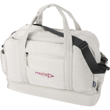 Logo trade promotional giveaways image of: Puffer GRS recycled duffel bag with insulated bottom 30L 