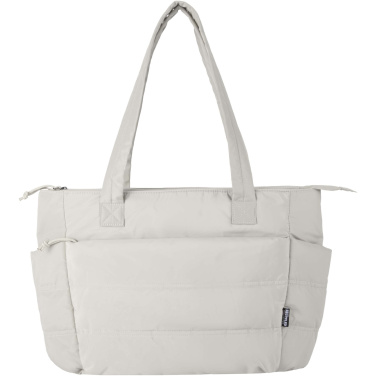 Logo trade corporate gifts image of: Puffer 15.6" GRS recycled laptop tote bag 18L 