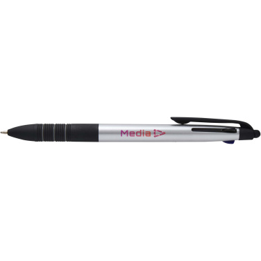 Logo trade promotional product photo of: Trine 3-ink RCS recycled ballpoint pen with stylus