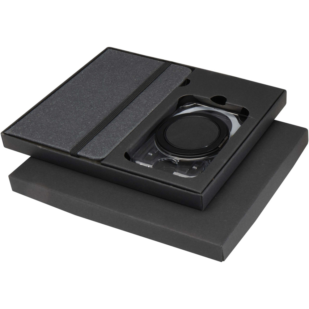 Logo trade promotional gifts picture of: Kern A6 hard cover notebook and MagSafe wallet gift set