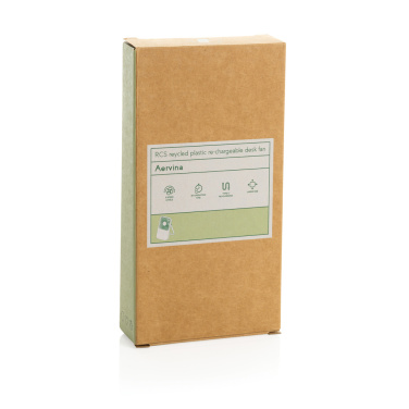 Logo trade promotional items picture of: Aervina RCS recycled plastic re-chargeable desk fan