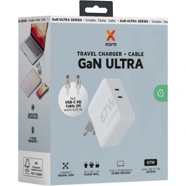 Logotrade reklaamkingitused pilt: Xtorm XVC2067 GaN Ultra 67W reisilaadija 100W USB-C PD-kaabliga
