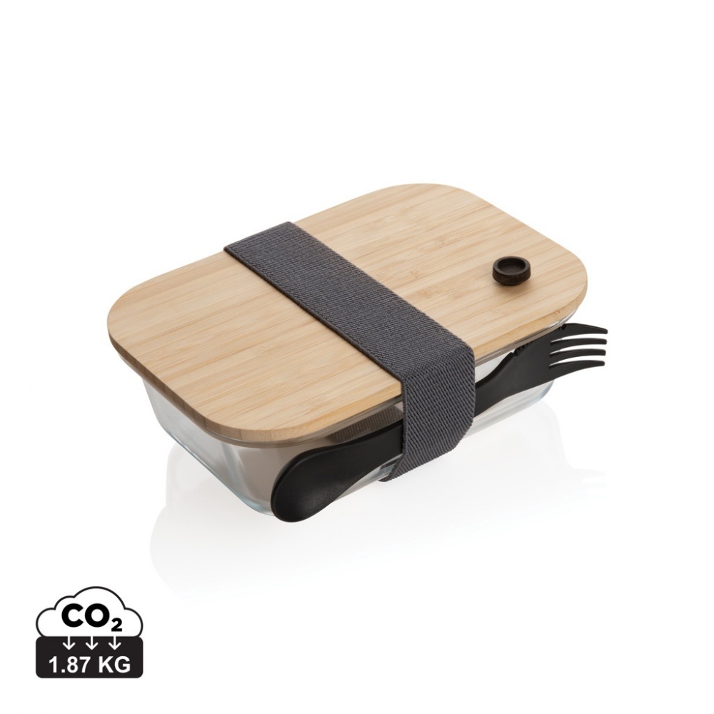 Logotrade meened pilt: Klaasist lõunakarp bambusest kaanega