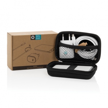 Logotrade reklaamtoote foto: Surge RCS taaskasutatud PET 20W tüüpi C 3 tk laadimiskomplekt