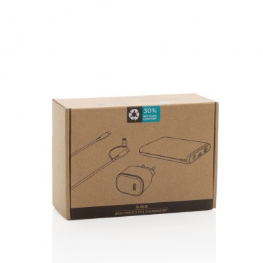 Logotrade ärikingituse foto: Surge RCS taaskasutatud PET 20W tüüpi C 3 tk laadimiskomplekt