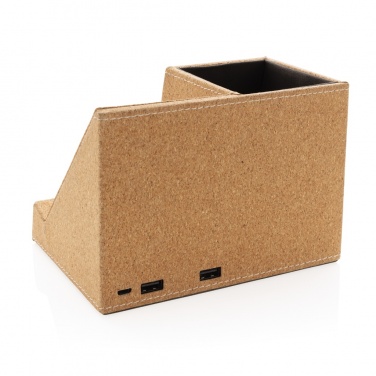 Logotrade firmakingi foto: Korgist pliiatsihoidja ja 5W juhtmevaba laadija