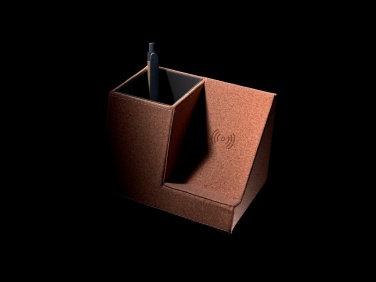 Logo trade reklaamtooted foto: Korgist pliiatsihoidja ja 5W juhtmevaba laadija