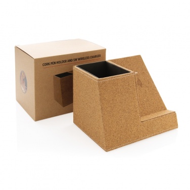 Logotrade reklaamkingi foto: Korgist pliiatsihoidja ja 5W juhtmevaba laadija