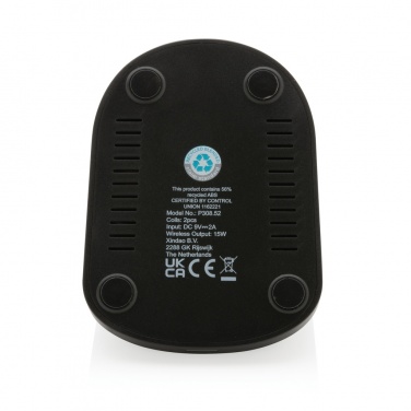 Logotrade reklaamkingituse foto: RCS taaskasutatud plastist topeltpooliga juhtmevaba alus 15W