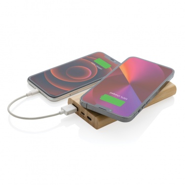 Logotrade meened pilt: Bambusest 8000 mAh 5W juhtmevaba akupank