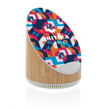 Logo trade ärikingi pilt: Ovate bambusest 5W kõlar koos 15W juhtmevaba laadijaga