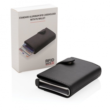 Logotrade ärikingitused pilt: Standardne alumiiniumist RFID kaardihoidja PU rahakotiga