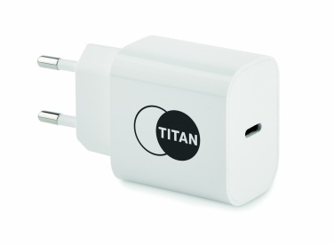 Logo trade ärikingituse pilt: 20W 2-pordiline USB-laadija EU pistik