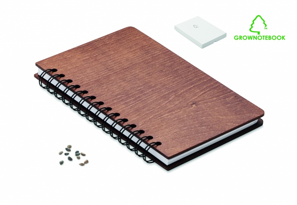 Logo trade ärikingituse pilt: A5 kasepuidust märkmik GROWBOOK™