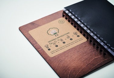 Logotrade reklaamtooted pilt: A5 kasepuidust märkmik GROWBOOK™