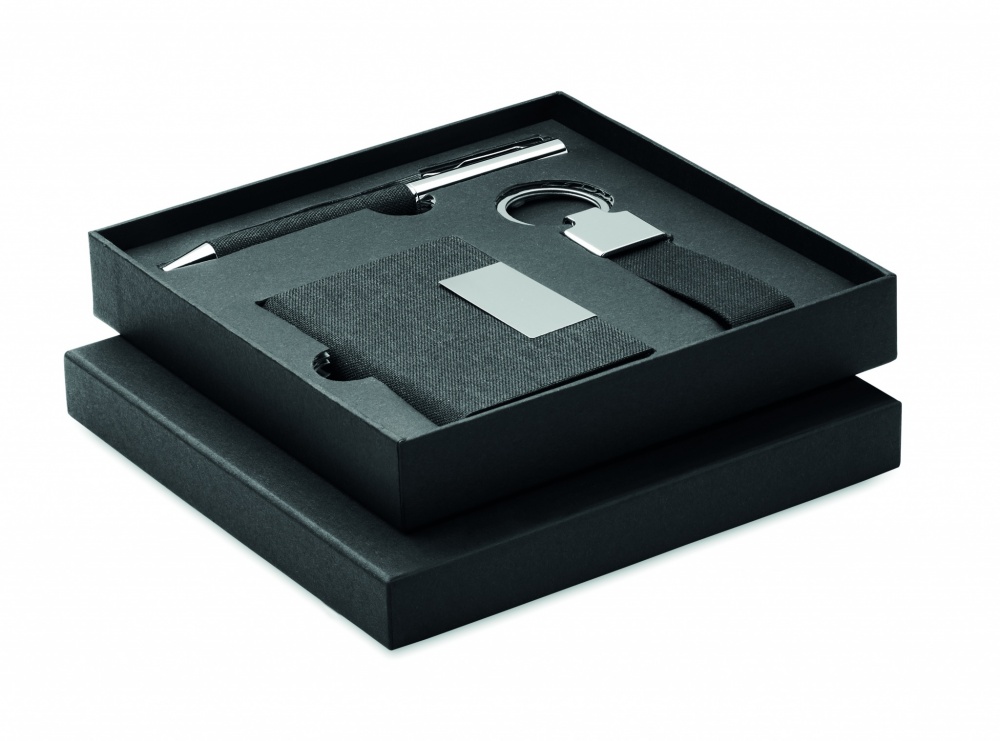 Logotrade meened pilt: 3-osaline kinkekomplekt kinkekarbis, kohandatava trükilahendusega