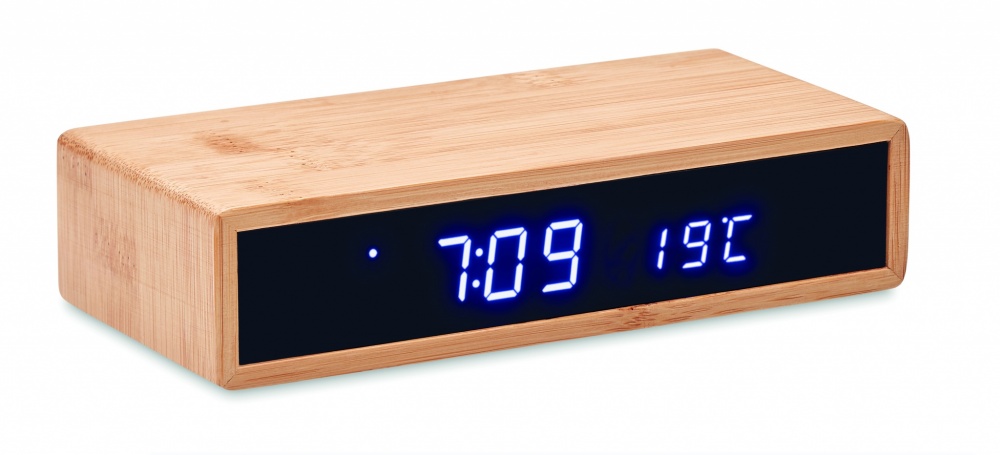 Logotrade firmakingi foto: Juhtmeta bambusest laadija 5W