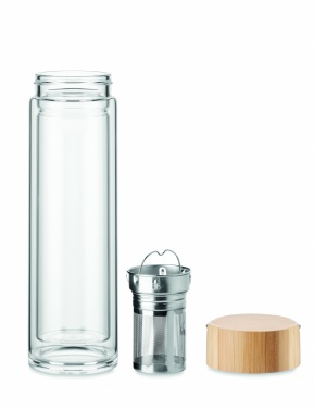 Logotrade firmakingi foto: Kaheseinaline klaaspudel 400ml Berlin