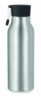 Logotrade reklaamkingitused pilt: Ühekordse seinaga 500 ml alumiiniumist pudel, PP-kork ja silikoonist rihmaga