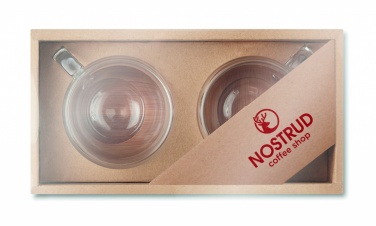 Logotrade reklaamkingitused pilt: Komplektis 2 kahekordse seinaga espressotassid