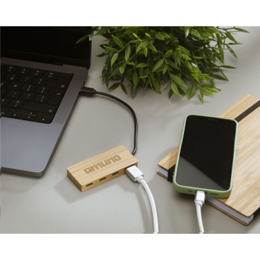 Logo trade reklaamkingituse pilt: Fyra bambusest USB jaotur