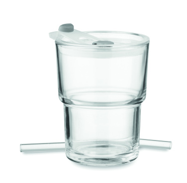 Logotrade meene foto: SIP klaasist joogitops kõrrega 400ml