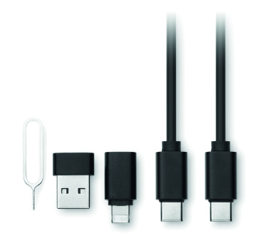 Logo trade reklaamtoote pilt: CAWATT 4 in 1 kaabli pistikute komplekt 15W
