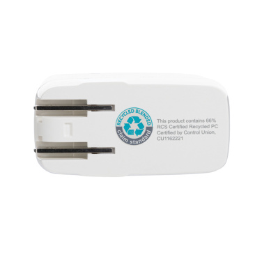 Logotrade meene foto: TravelCharge Pro RCS plastikust reisilaadija USB C-ga