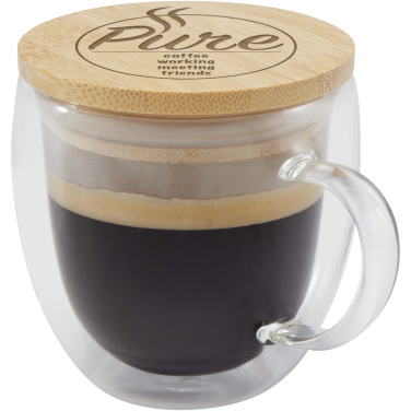 Logo trade ärikingituse pilt: Lenora 250 ml klaasist tass bambusest kaanega