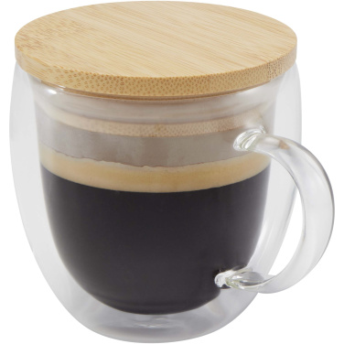 Logo trade reklaamkingituse pilt: Lenora 250 ml klaasist tass bambusest kaanega