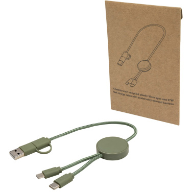 Logotrade meene foto: Citala 5-in-1 taaskasutatud plastist 30 cm kiirlaadimiskaabel