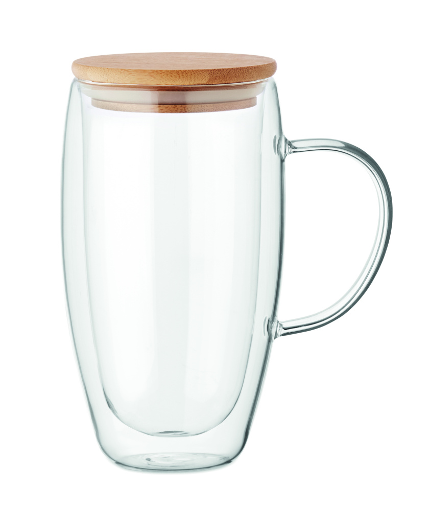 Logotrade reklaamkingi foto: Topeltseinaga klaasist kruus kaanega 450ml