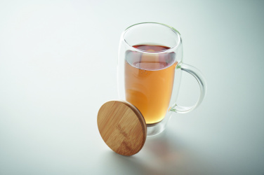 Logotrade meene foto: Topeltseinaga klaasist kruus kaanega 450ml