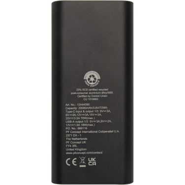 Logotrade ärikingituse foto: Acamar 20 000 mAh 70W sülearvuti akupank