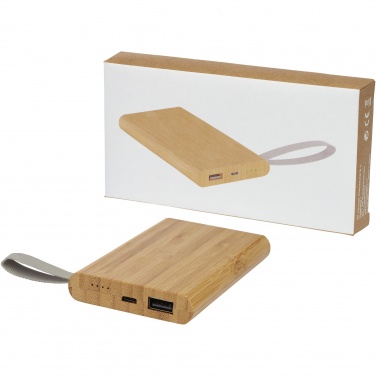 Logo trade mainostuote kuva: Tulda-varavirtalähde, 5 000 mAh, bambua