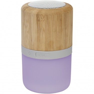 Logotrade mainoslahja tuotekuva: Aurea Bluetooth® -kaiutin valolla, bambua 