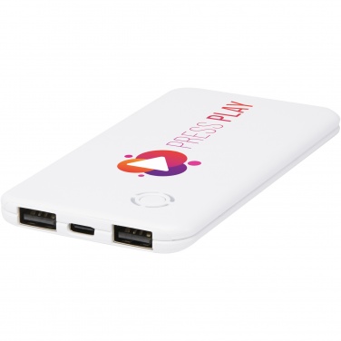 Logo trade mainoslahjat tuotekuva: Slender dual ohut varavirtalähde, 4 000 mAh