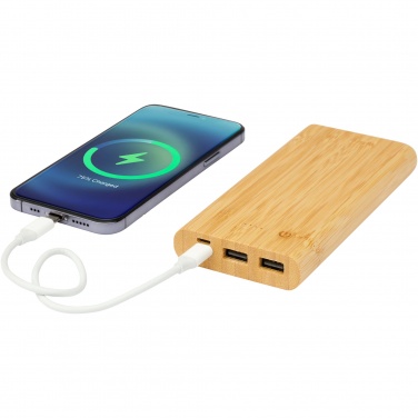 Logo trade liikelahja mainoslahja tuotekuva: Tulda-varavirtalähde, 10,000 mAh, bambua