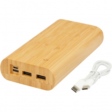 Logo trade liikelahja kuva: Tulda-varavirtalähde, 20,000 mAh, bambua
