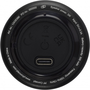 Logotrade mainoslahja tuotekuva: Rise 3 W:n RCS-kierrätetystä alumiinista valmistettu Bluetooth®-minikaiutin 