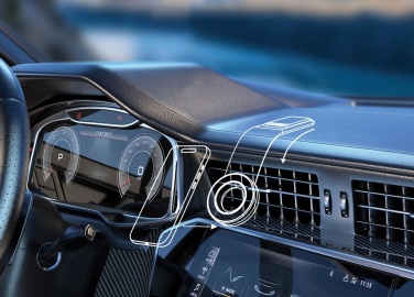 Logotrade mainostuote tuotekuva: DriveGrip RCS muovinen magneettinen puhelinpidike autoon