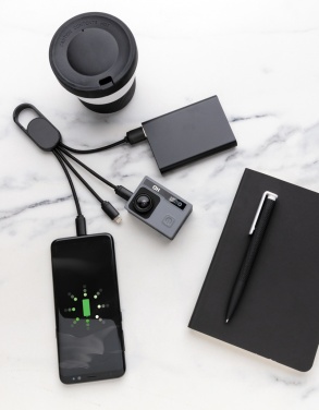 Logotrade mainostuotet kuva: 4-in-1 kaapeli karabiinihakalla