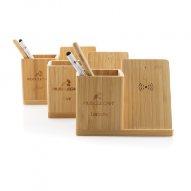 Logotrade liikelahjat kuva: Calgary bambuinen 10W langaton laturi