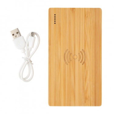 Logo trade liikelahjat tuotekuva: Bamboo 4000 mAh:n langaton 5W varavirtalähde