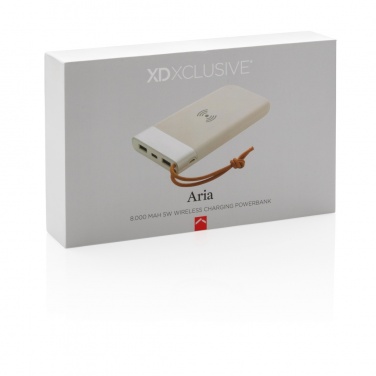 Logotrade liikelahja mainoslahja kuva: Aria 8000 mAh 5 W:n langaton varavirtalähde