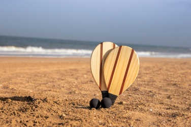 Logo trade liikelahja mainoslahja tuotekuva: Puinen rantatennissetti